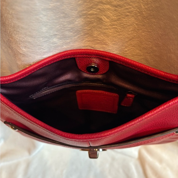 Coach Cherry Red Leather Shoulder Bag NWT - Picture 6 of 8